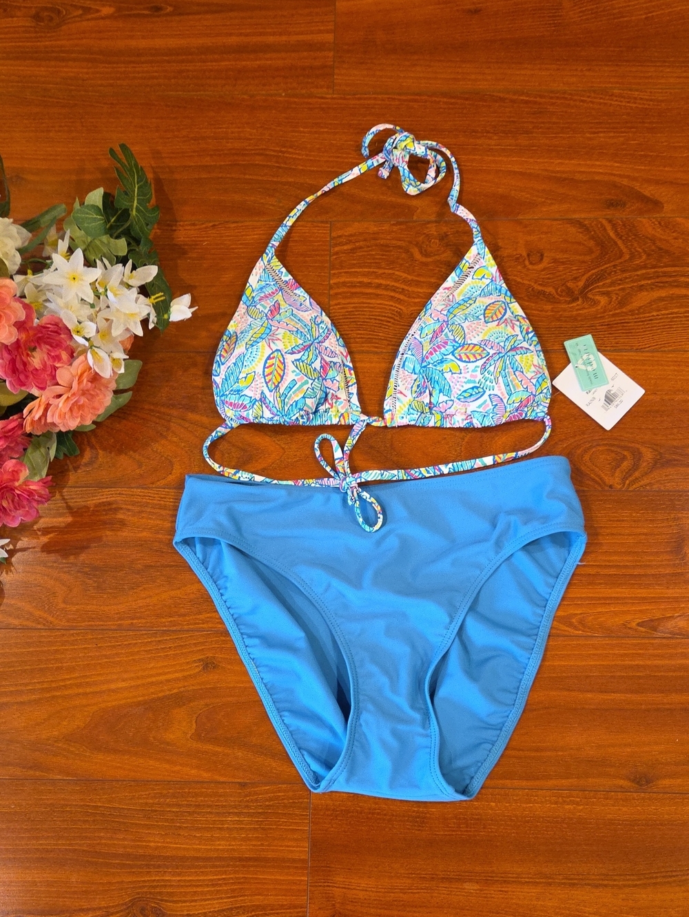 Sunset 2pc Bikini Set: Binkini Top is Size MEDIUM** Bikini Bottom Size LARGE**